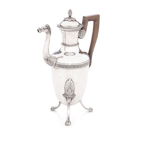 Caffettiera Impero. Parigi 1809-1819, maestro argentiere Jean-Pierre Bibron