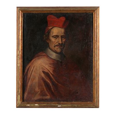 Scuola del XVII-XVIII secolo, Ritratto di cardinale, olio su tela