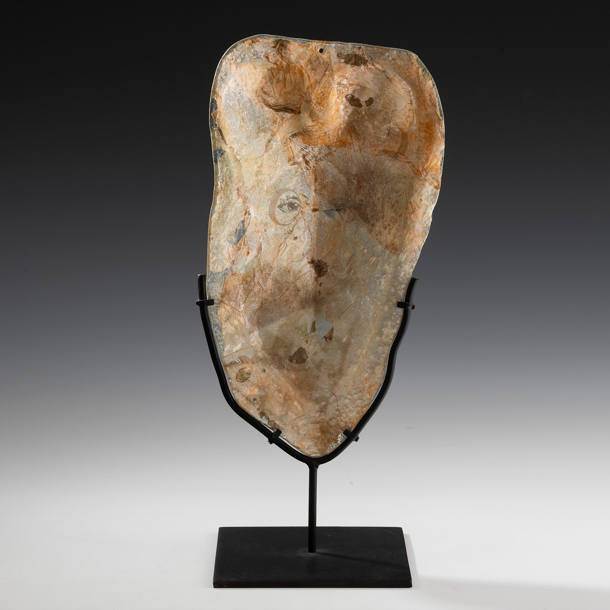 Serge Mansau - Masque Feuille (scultura in vetro fuso con applicazioni e foglia oro)
