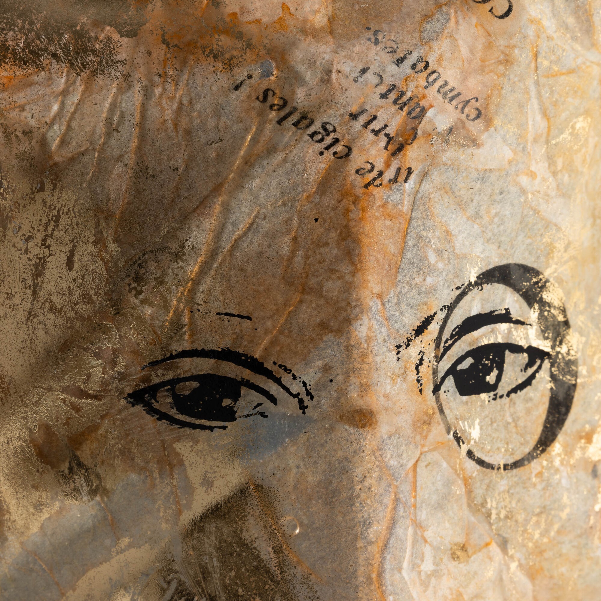 Serge Mansau - Masque Feuille (scultura in vetro fuso con applicazioni e foglia oro)