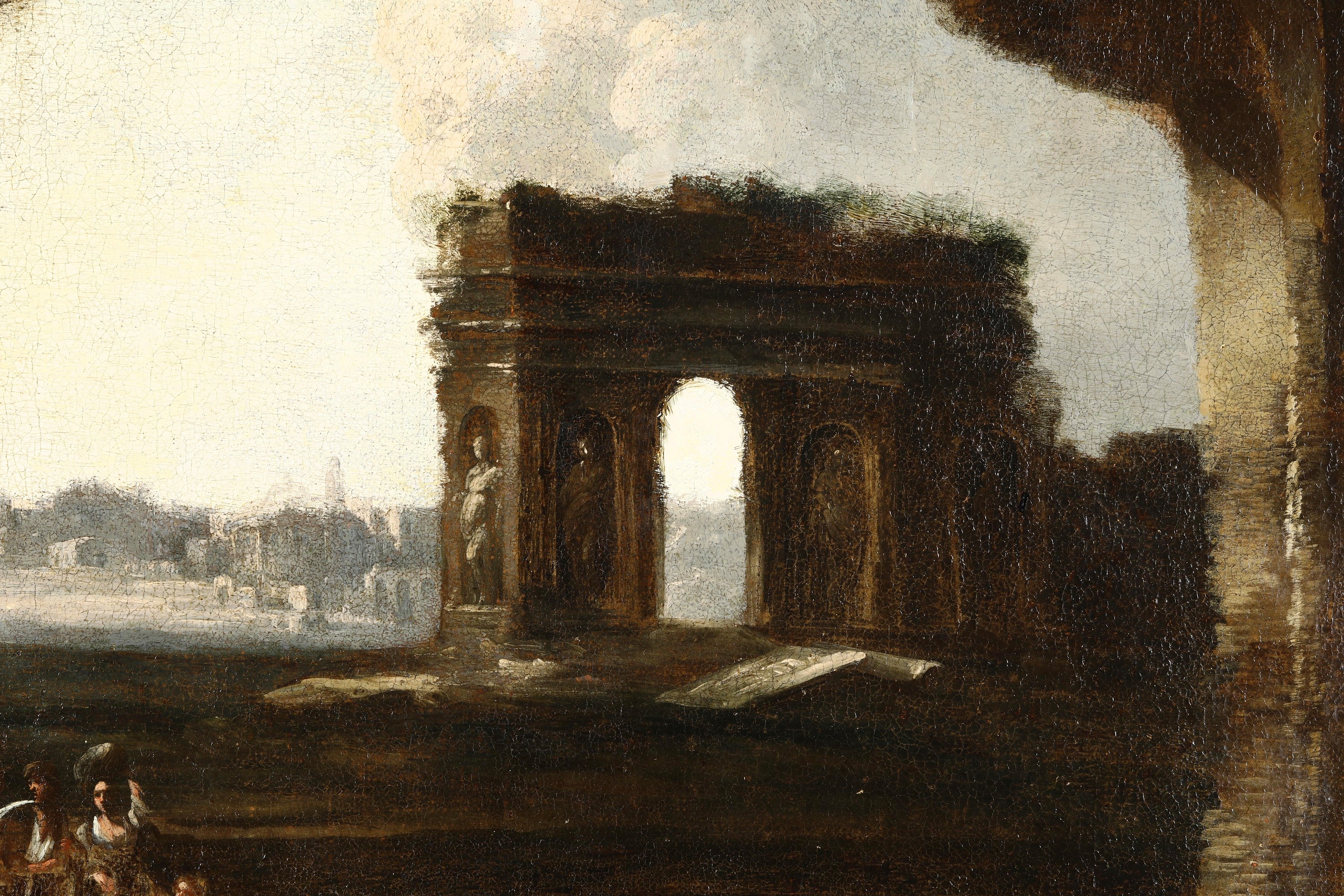 Antonio Travi Detto il Sestri - Figure a riposo e architetture