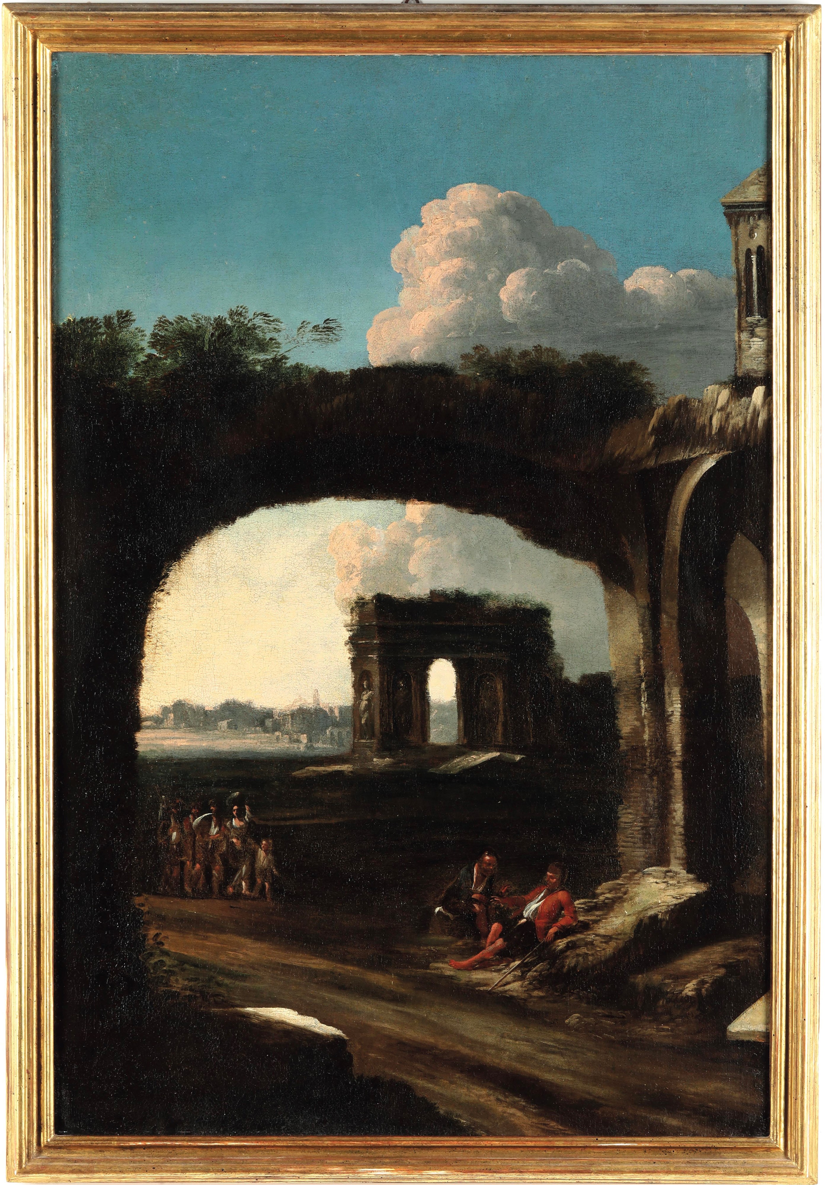 Antonio Travi Detto il Sestri - Figure a riposo e architetture