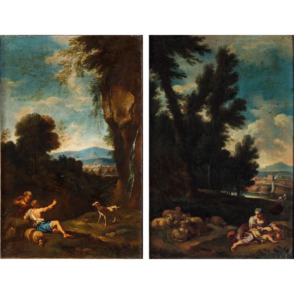 Carlo Antonio Tavella - Paesaggi con pastori e armenti