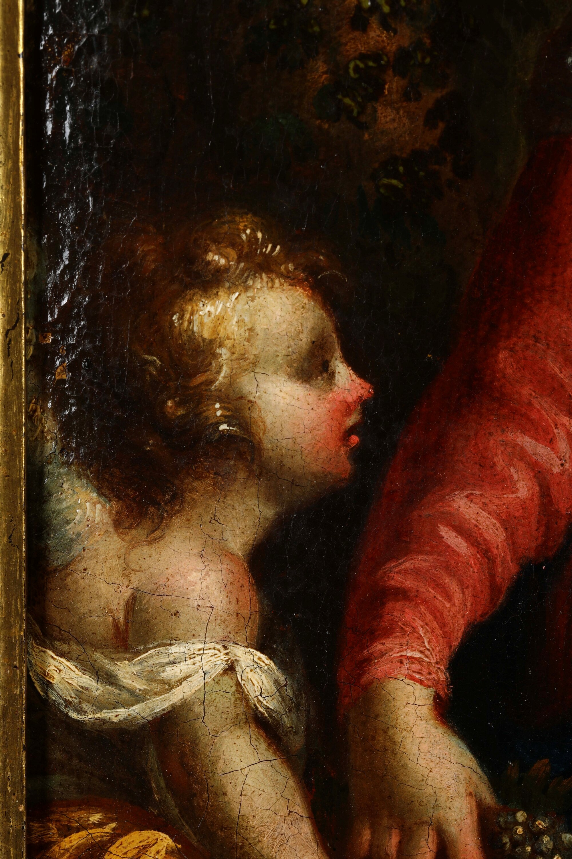 Scuola del XVII secolo, Sacra famiglia con San Giovannino, olio su tela
