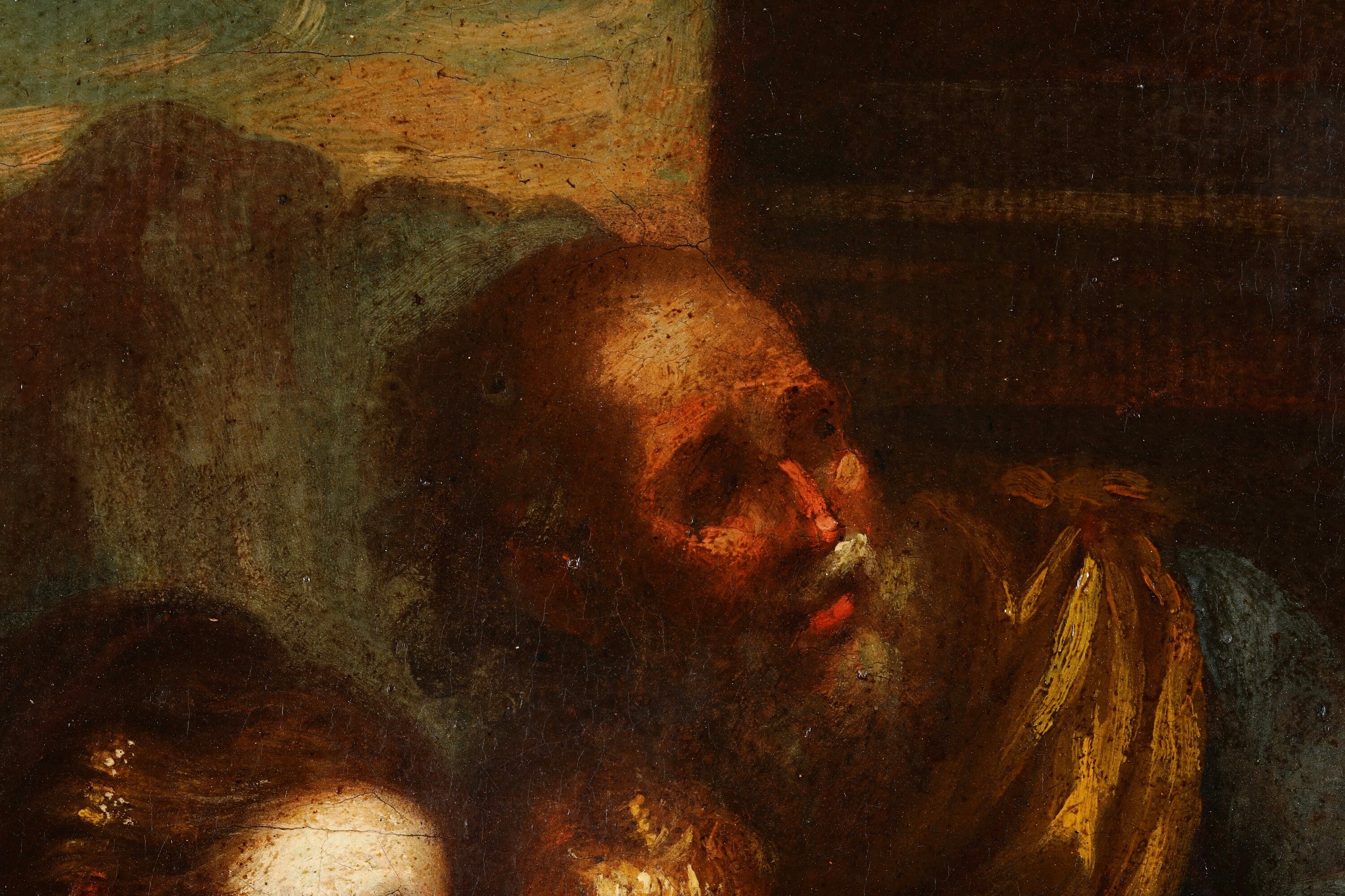Scuola del XVII secolo, Sacra famiglia con San Giovannino, olio su tela