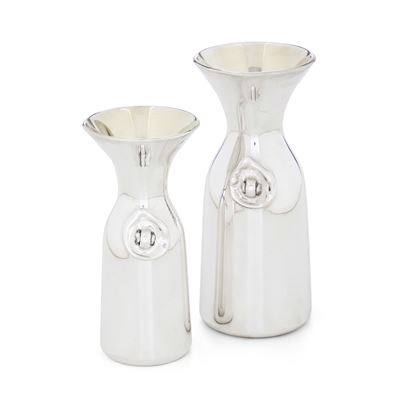 Italo Lefevre per Maison Bulgari, Due bottiglie, argento 925 fuso e sagomato, XX-XXI secolo
