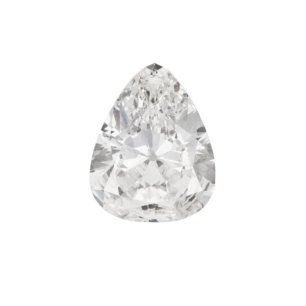 Pear shaped diamond weighing 7.01 carats, type IIa. Gemmological Report GIA New York