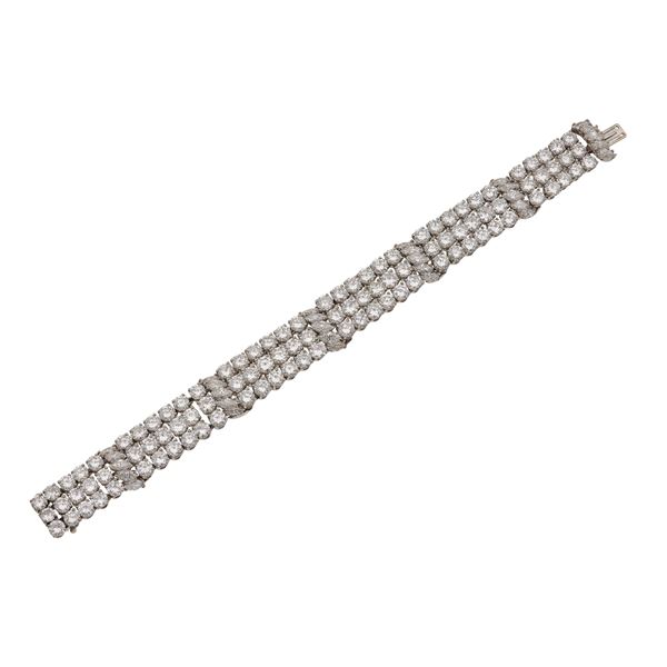 Diamond, platinum and gold bracelet