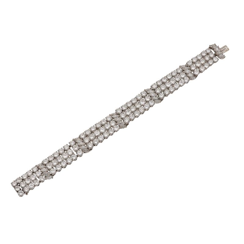 Diamond, platinum and gold bracelet  - Auction Fine Jewellery - Cambi Casa d'Aste