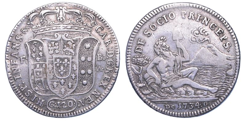 NAPOLI. CARLO DI BORBONE, 1734-1759. Piastra da 120 Grana 1734.  - Auction Light Numismatics - Cambi Casa d'Aste