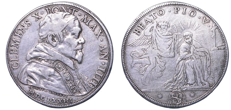 STATO PONTIFICIO. CLEMENTE X, 1670-1676. Piastra 1673.  - Auction Light Numismatics - Cambi Casa d'Aste