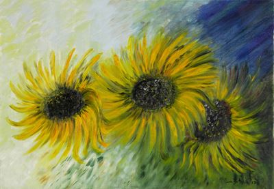 Wilma Bitossi, Girasoli, olio su tela