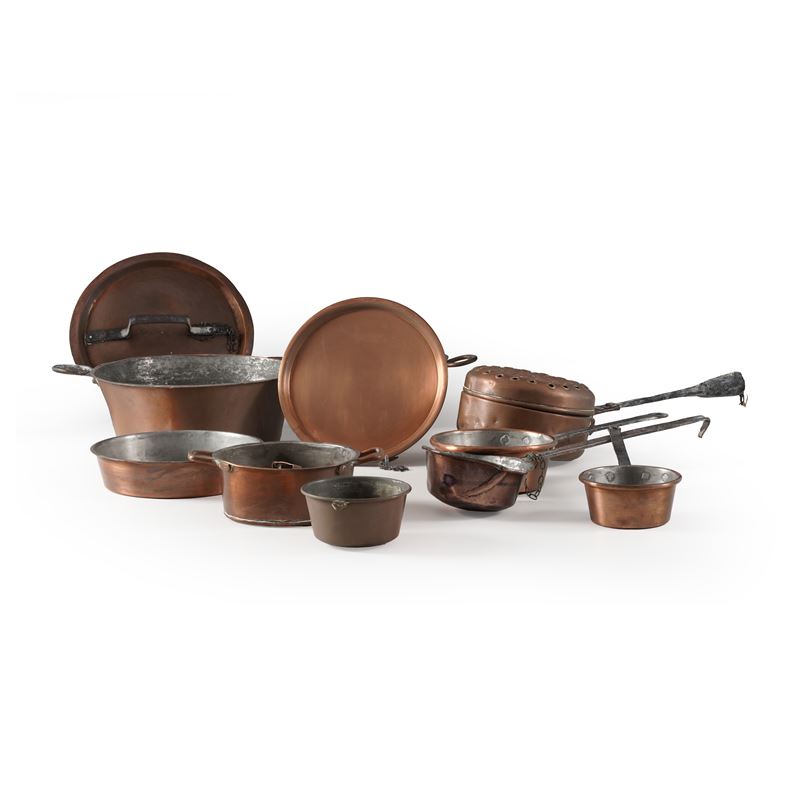 Lotto di oltre dieci utensili da cucina in rame  - Asta Antiquariato - Cambi Casa d'Aste