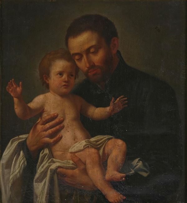 Scuola della fine del XVII secolo Sant'Antonio da Padova con il Bambino
