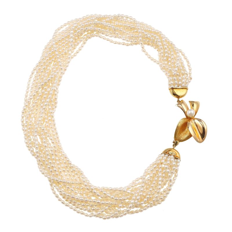 Pearl and gold necklace  - Auction Jewels - Cambi Casa d'Aste