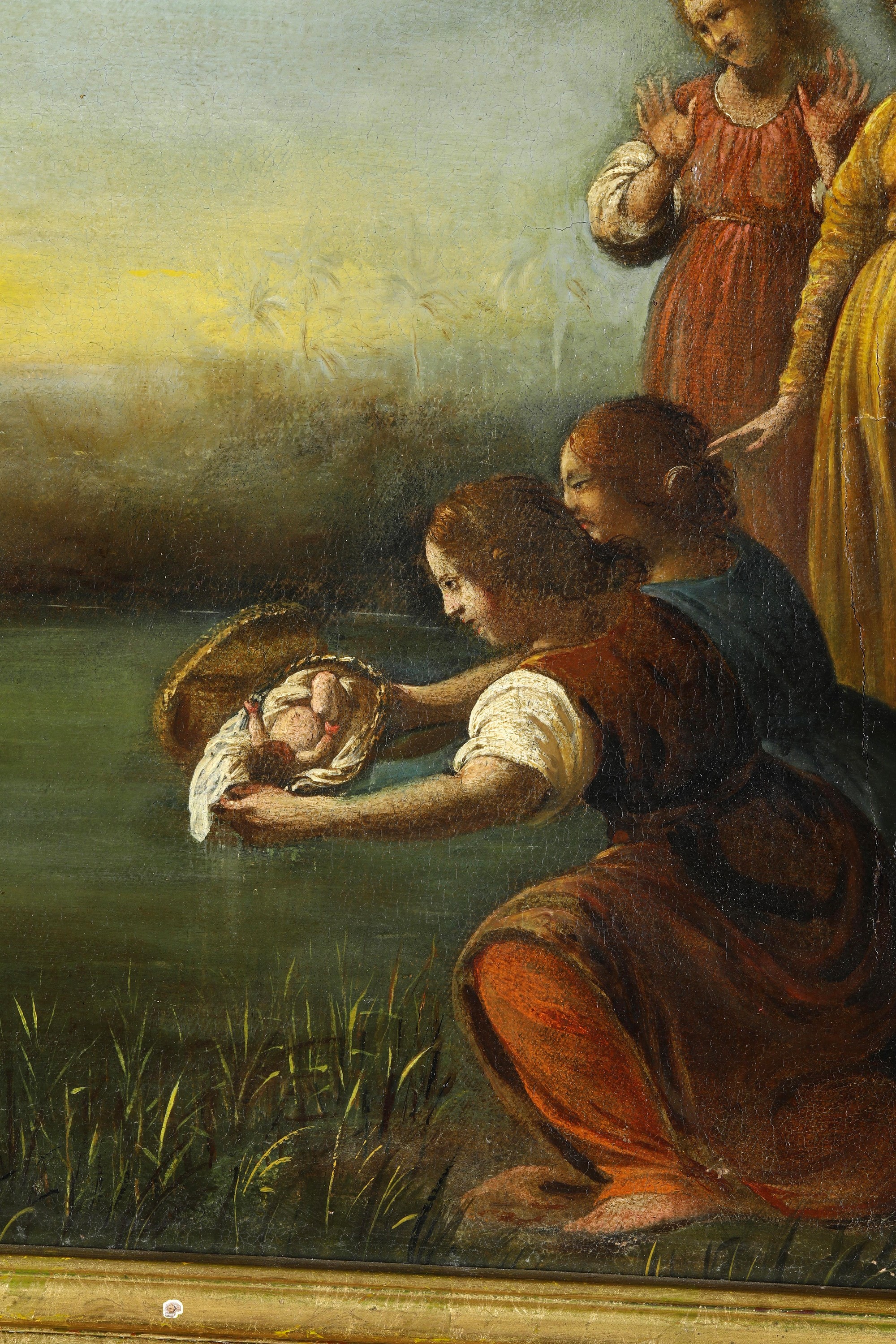 Scuola marchigiana del XVII secolo, Ritrovamento di Mosè, olio su tela