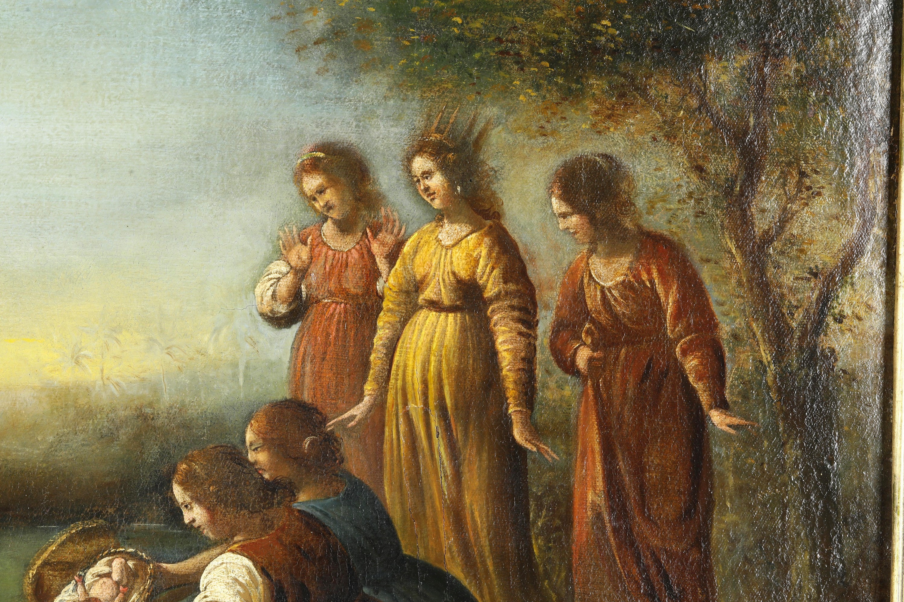 Scuola marchigiana del XVII secolo, Ritrovamento di Mosè, olio su tela