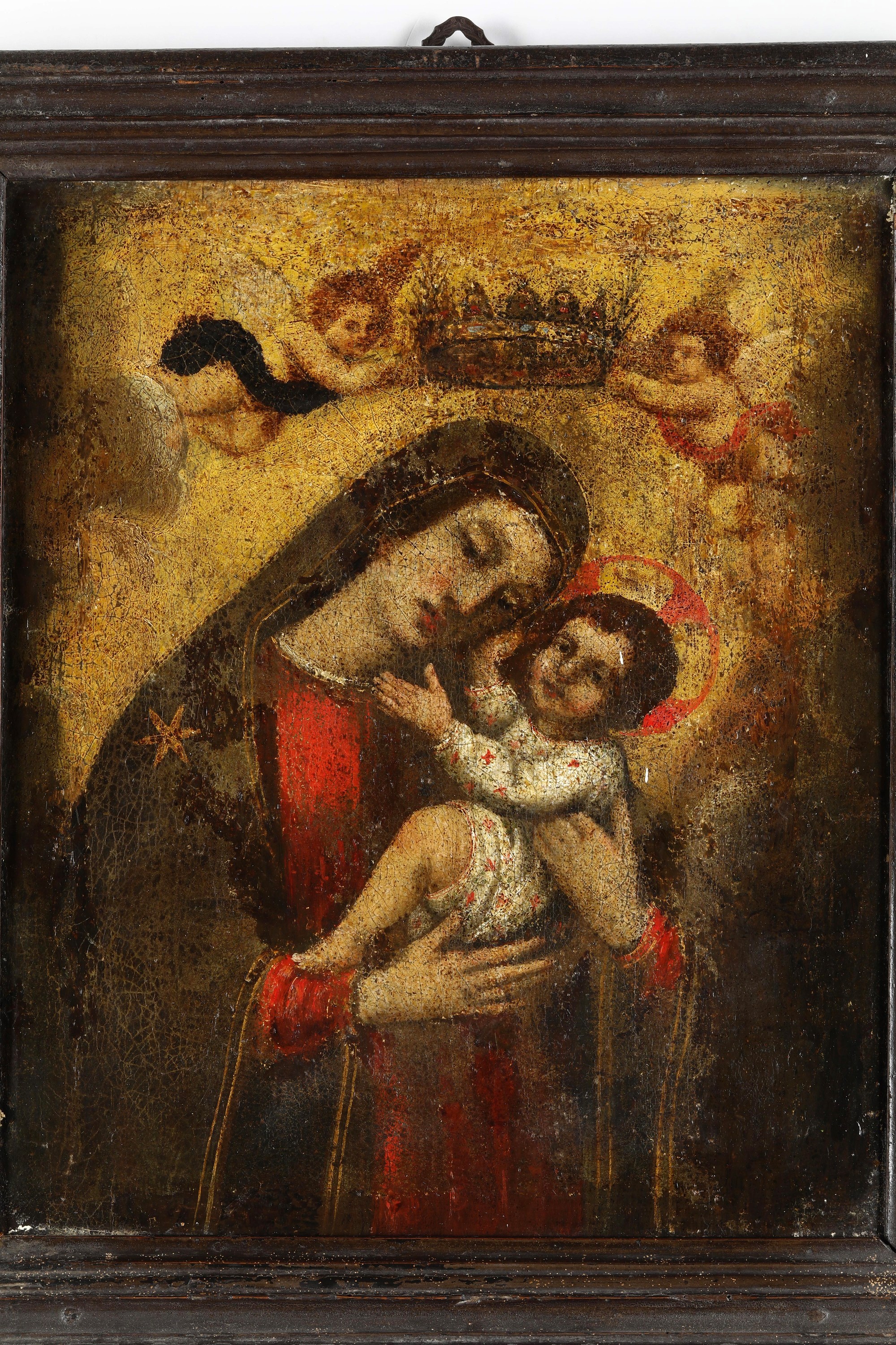 Scuola del XVII-XVIII secolo, Madonna con Bambino e Angeli, olio su tela