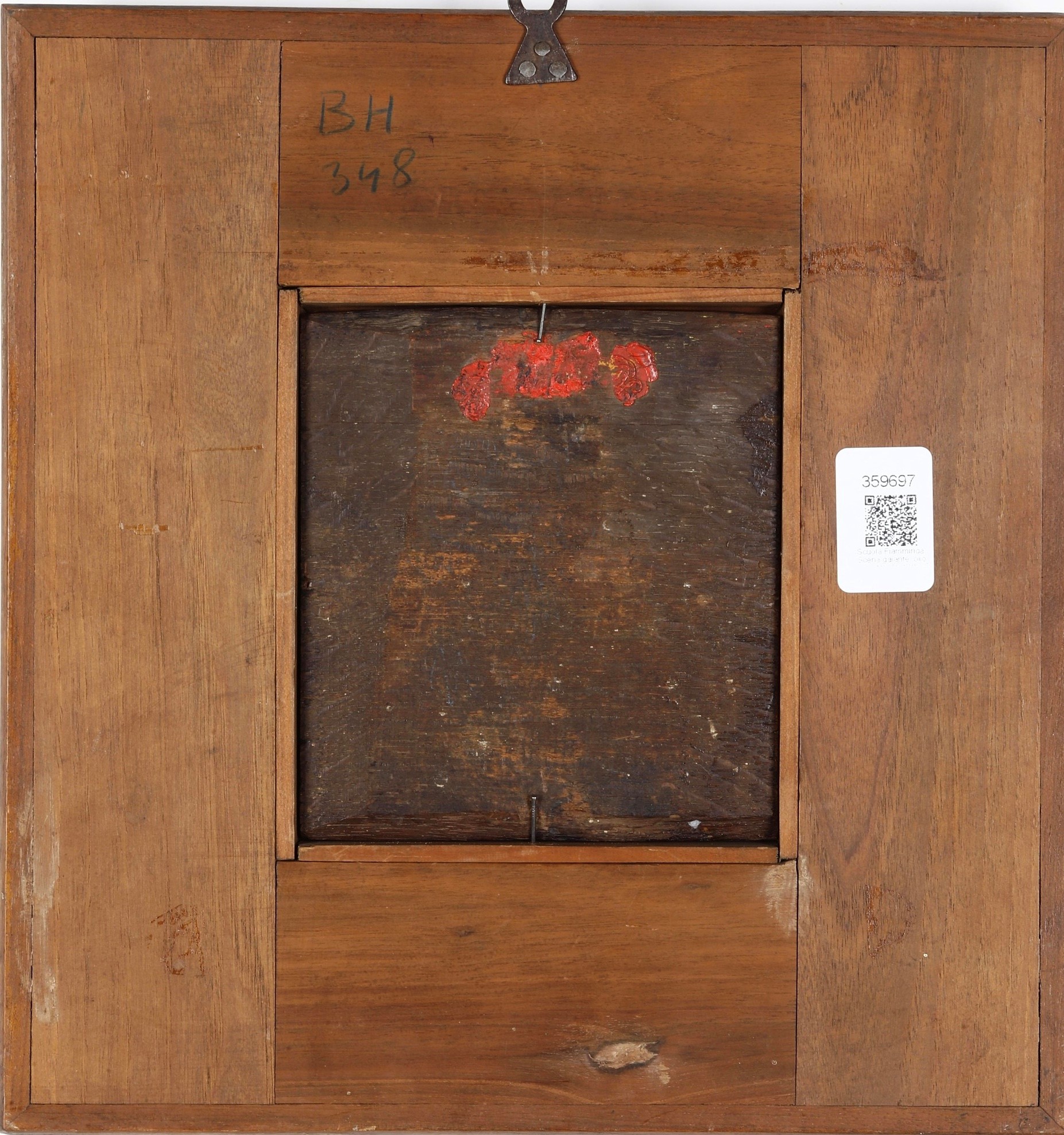 Scuola fiamminga del XVIII secolo, Scena galante, olio su tavola
