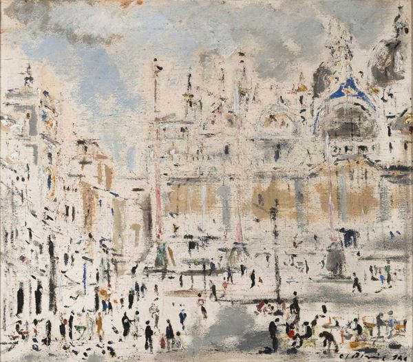 Filippo De Pisis - Piazza San Marco durante la guerra