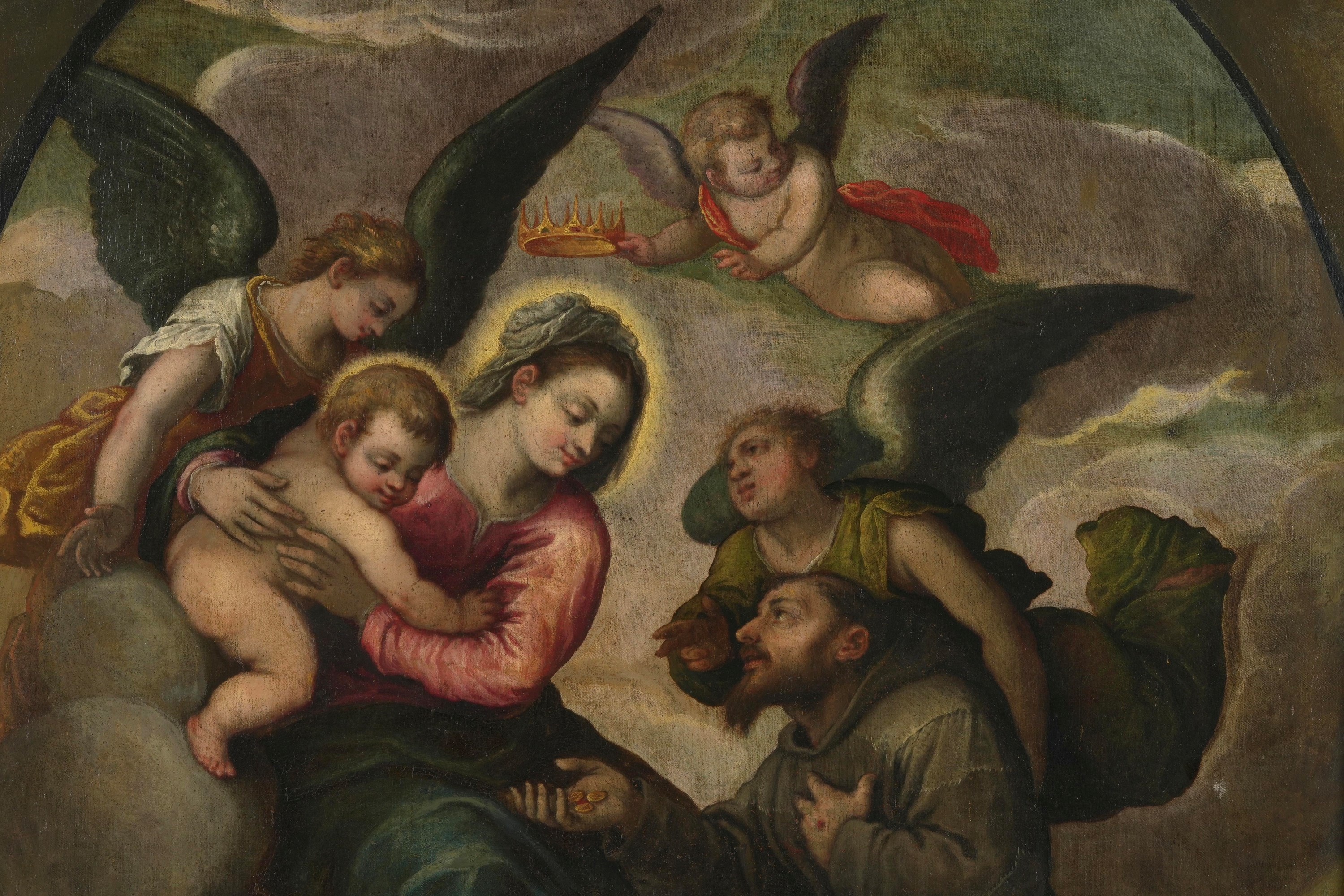 Scuola del XVI secolo Apparizione della Vergine a San Francesco