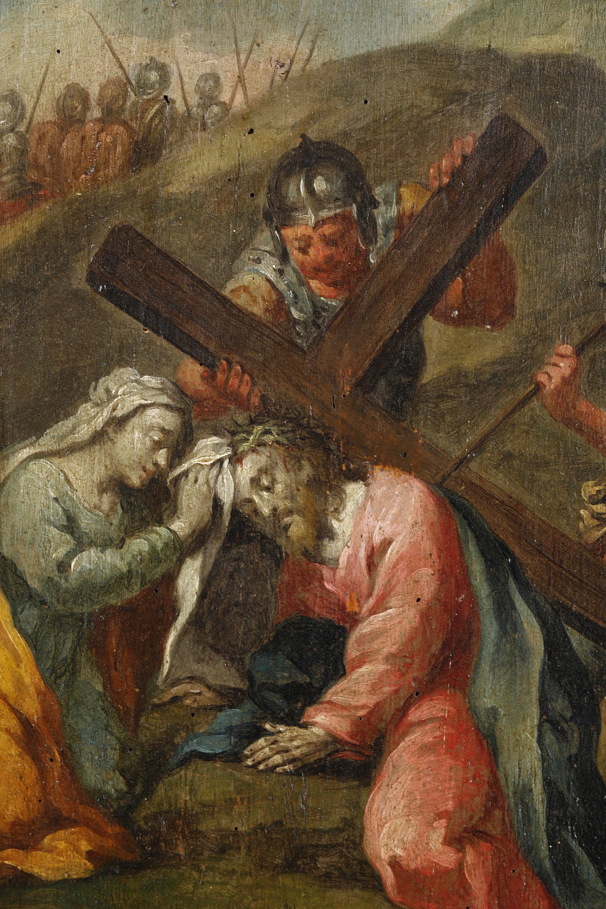 Giovanni Angelo Borroni - Episodi della Via Crucis, olio su tavola sagomata