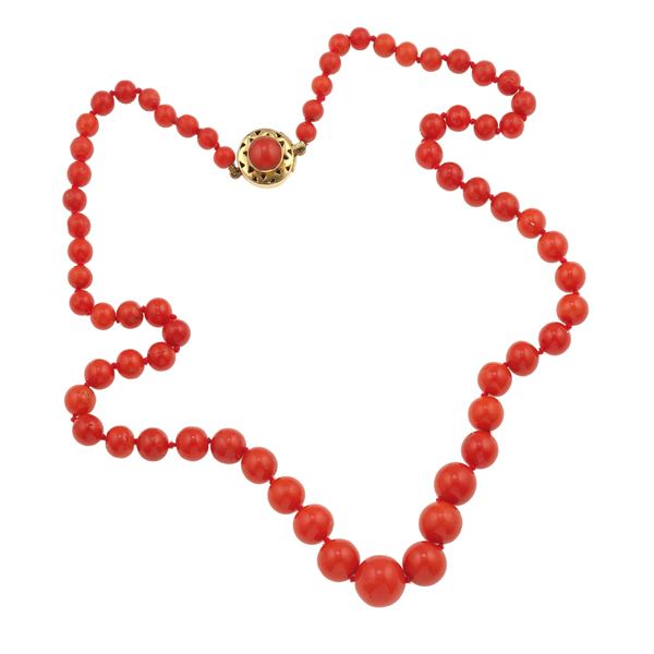Coral and gold necklace