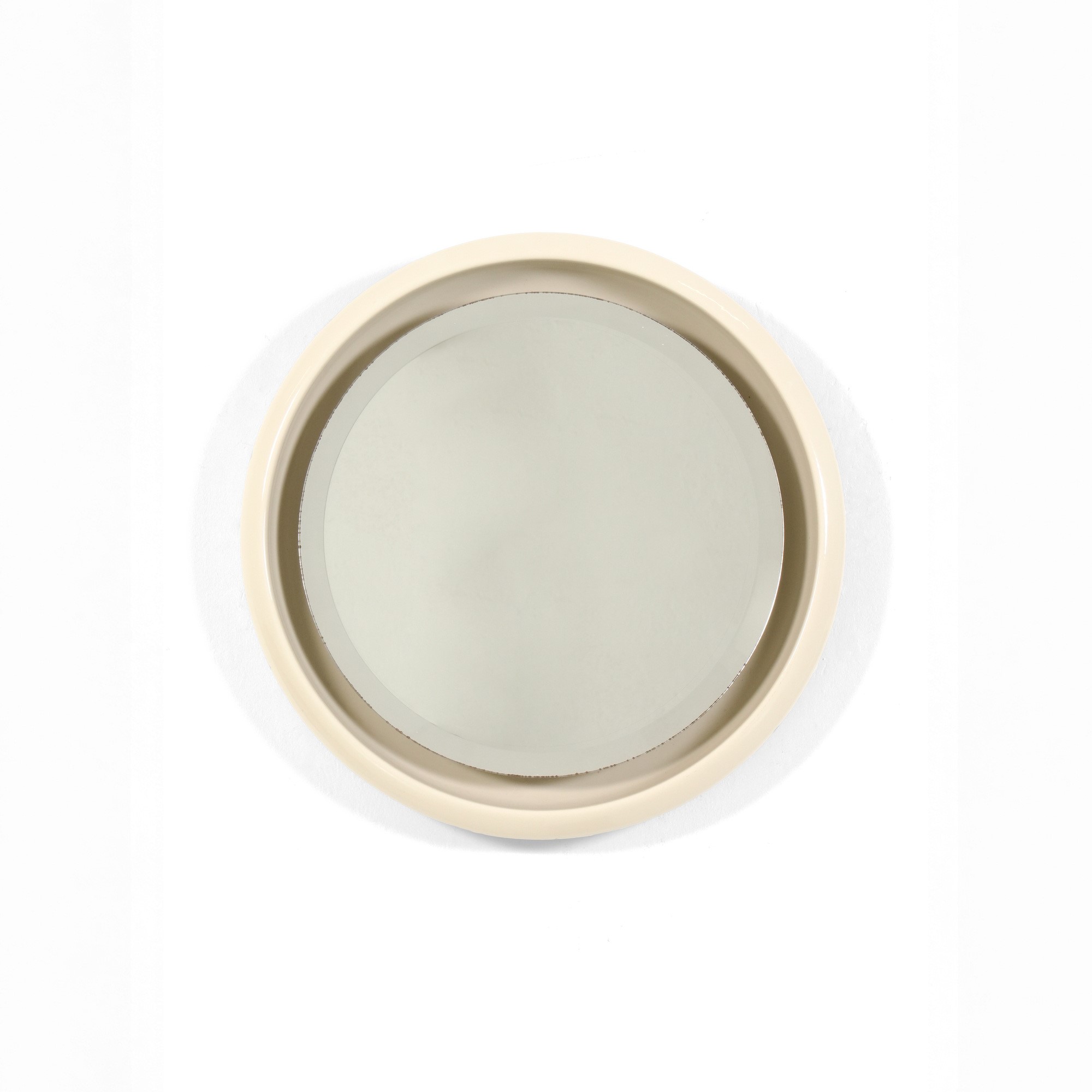 Specchio da parete retroilluminato, cornice in ceramica smaltata e cristallo specchiato
