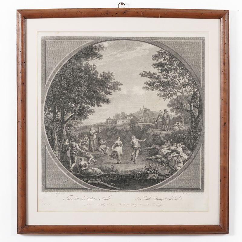 Bartolozzi Francesco (1727-1815) - Vivares, Francesco (1709-1780) The Rural Italian Ball - Le Bal Champétre d'Italie  - Asta Antiquariato - Cambi Casa d'Aste