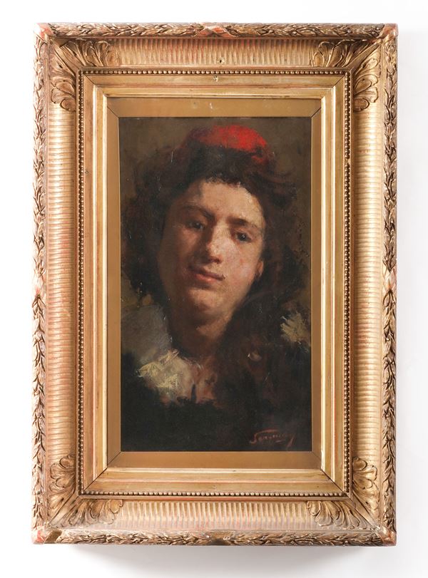 Scuola Napoletana del XIX-XX secolo Ritratto femminile