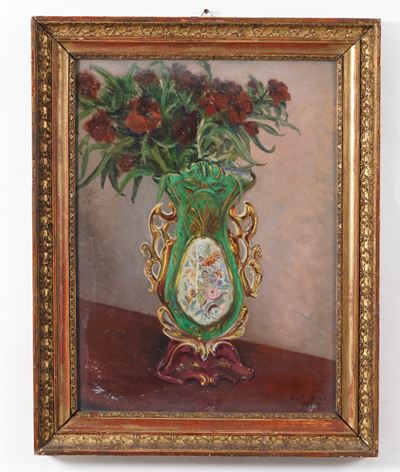 Emilio Vitali, Vaso di fiori, olio