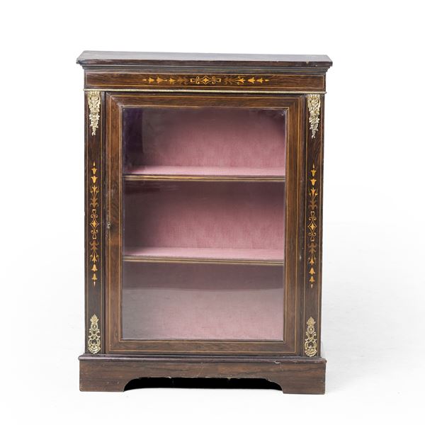 Vetrinetta in mogano intarsiata