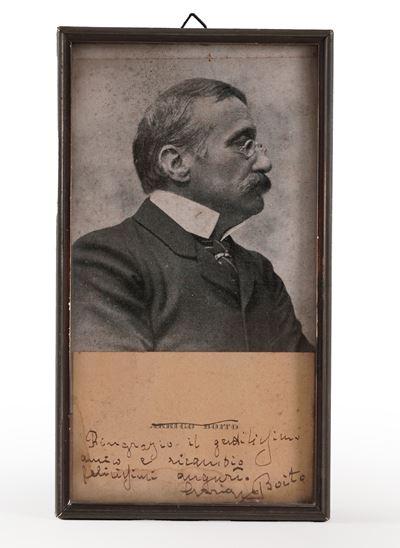 Arrigo Boito, Autografo fotografico con dedica