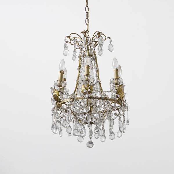 Lampadario con pendenti in vetro