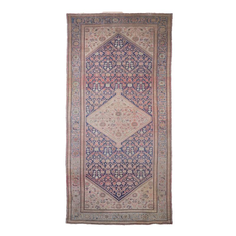Kelley Malayer, Persia, fine XIX – inizio XX secolo, tappeto con campo blu a decoro herati