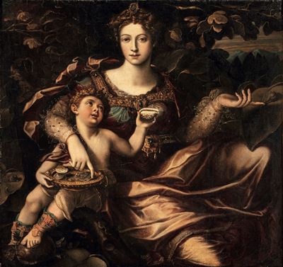Artista toscano della fine del XVI secolo, Allegoria della Fertilità (olio su tela)