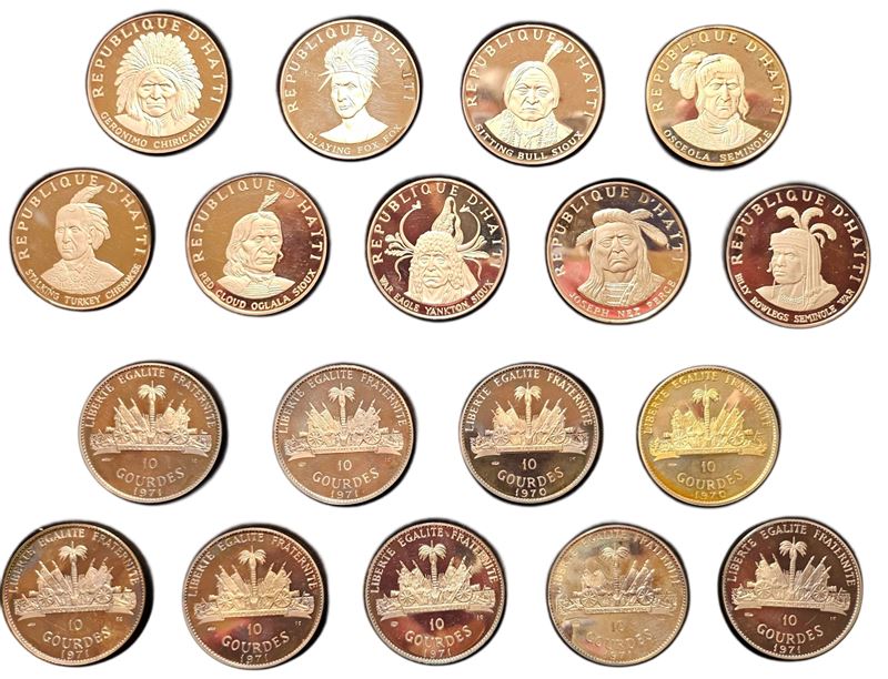 HAITI, 1970 - 1971. Lotto di nove monete commemorative in argento soggetti vari.  - Auction Light Numismatics - Cambi Casa d'Aste