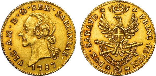REGNO DI SARDEGNA. VITTORIO AMEDEO III DI SAVOIA, 1773-1796. Mezza Doppia Nuova 1787. Torino.