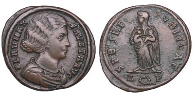 Fausta (moglie di Costantino), Follis ridotto, Roma, 307–326 d.C.