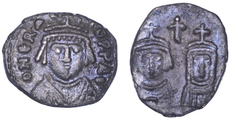 ERACLIO, ERACLIO COSTANTINO E MARTINA, 610-641. Mezza Siliqua. Cartagine.  - Asta Numismatica - Cambi Casa d'Aste