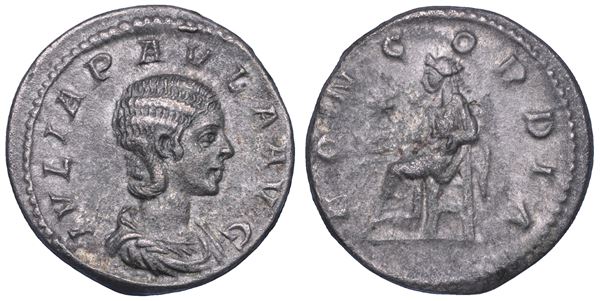SHIPPING ONLY IN ITALY. GIULIA PAOLA (prima moglie di Eliogabalo), 219-220. Denario. Roma.