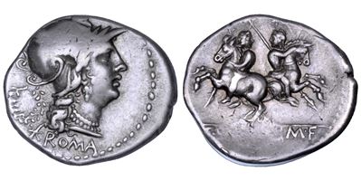 C. Servilius M.F., Servilia. Denario, 136 a.C.