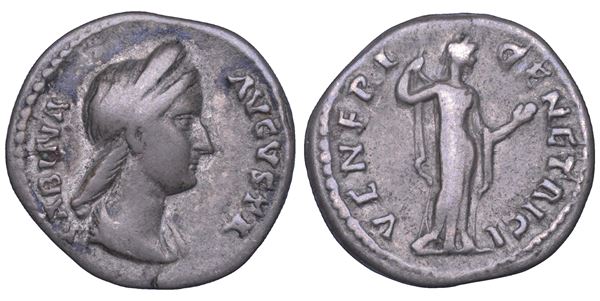 SHIPPING ONLY IN ITALY. SABINA (moglie di Adriano), 117-136. Denario.