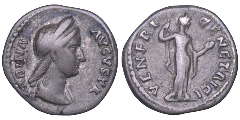 SHIPPING ONLY IN ITALY. SABINA (moglie di Adriano), 117-136. Denario.  - Auction Light Numismatics - Cambi Casa d'Aste