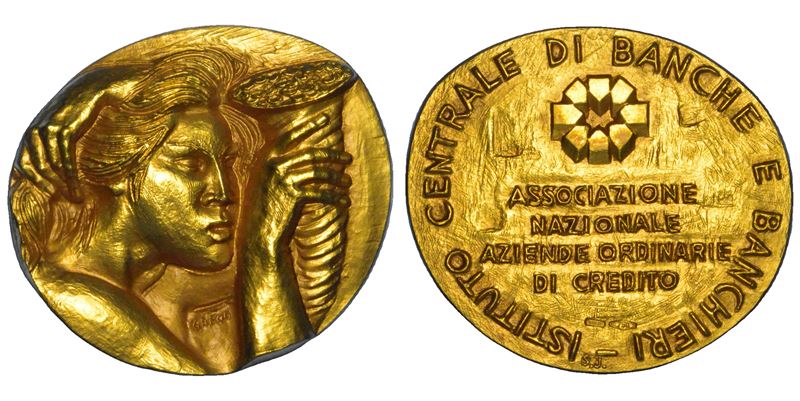 VARIE - REPUBBLICA ITALIANA. ISTITUTO CENTRALE DI BANCHE E BANCHIERI. Medaglia in oro. Istituto Centrale di Banche e Banchieri.  - Asta Numismatica - Cambi Casa d'Aste