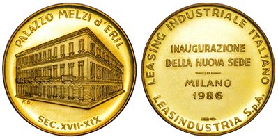 Repubbica Italiana, Medaglia in oro, 1986