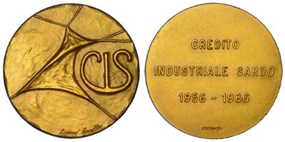 Medaglia in oro 1956-1986, Repubblica Italiana, Credito Industriale Sardo