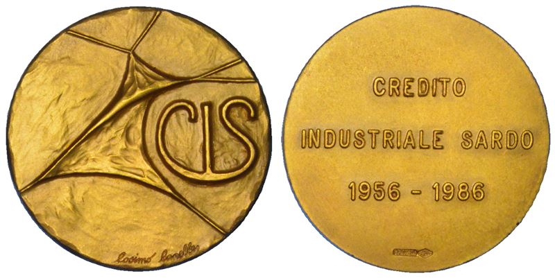 VARIE - REPUBBLICA ITALIANA. CREDITO INDUSTRIALE SARDO. Medaglia in oro 1956-1986.  - Asta Numismatica - Cambi Casa d'Aste