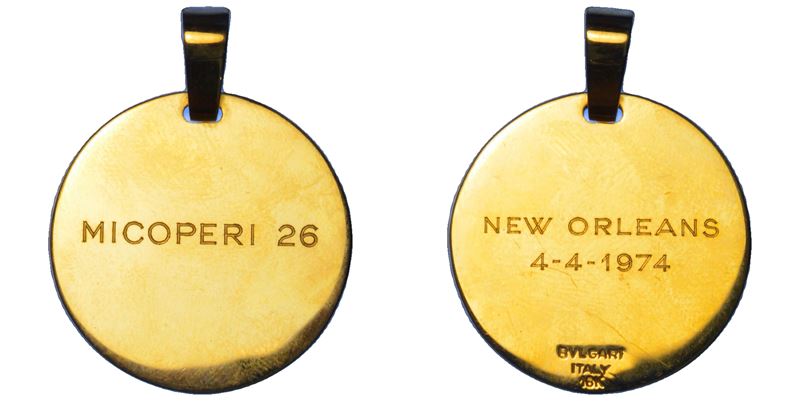 VARIE - REPUBBLICA ITALIANA. MICOPERI 26. Medaglia in oro 4/4/1974. New Orleans.  - Auction Numismatics - Cambi Casa d'Aste