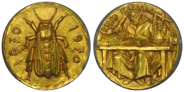 VARIE - REPUBBLICA ITALIANA. CREDITO ITALIANO. Medaglia in oro 1870-1970.